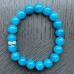 Monet blue garden quartz bracelet 10mm SIZE 6.5-7’